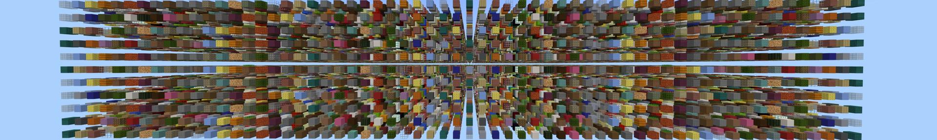 Panorama of the Minecraft Bedrock Marketplace product Lucky Blocks Sky Grid created by Fall Studios.