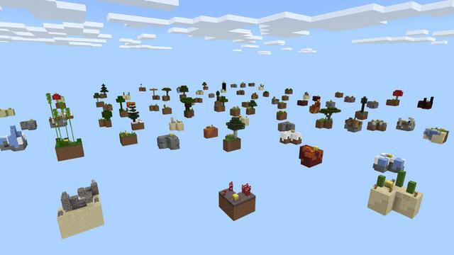 Screenshot of the Minecraft Bedrock Marketplace product Lucky Blocks Skyblock created by Fall Studios.