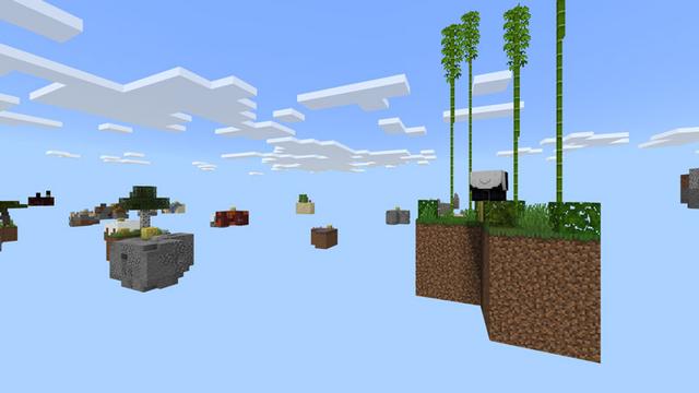 Screenshot of the Minecraft Bedrock Marketplace product Lucky Blocks Skyblock created by Fall Studios.