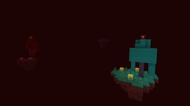 Screenshot of the Minecraft Bedrock Marketplace product Lucky Blocks Winter Skyblock created by Fall Studios.