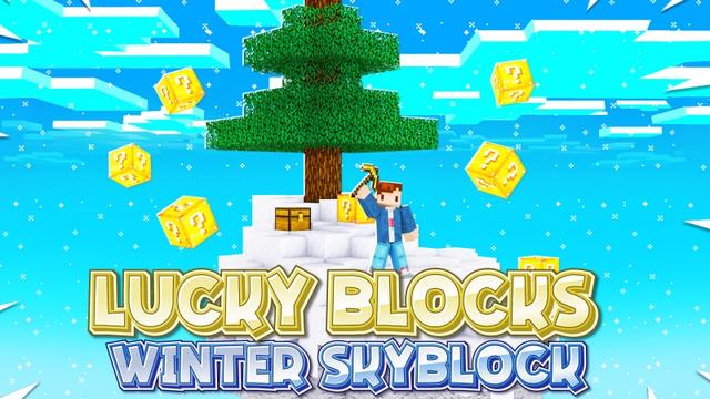Thumbnail of the Minecraft Bedrock Marketplace product Lucky Blocks Winter Skyblock created by Fall Studios.