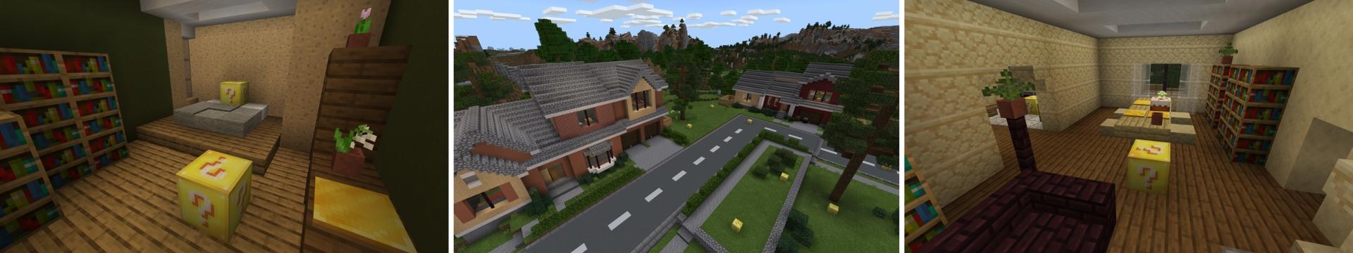 Panorama of the Minecraft Bedrock Marketplace product Lucky Blocks World created by Fall Studios.