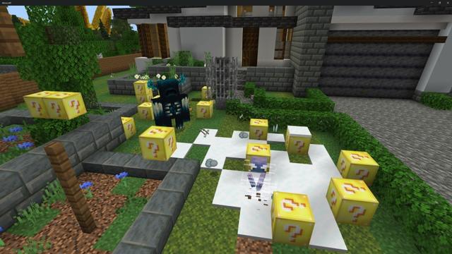 Screenshot of the Minecraft Bedrock Marketplace product Lucky Blocks created by Fall Studios.