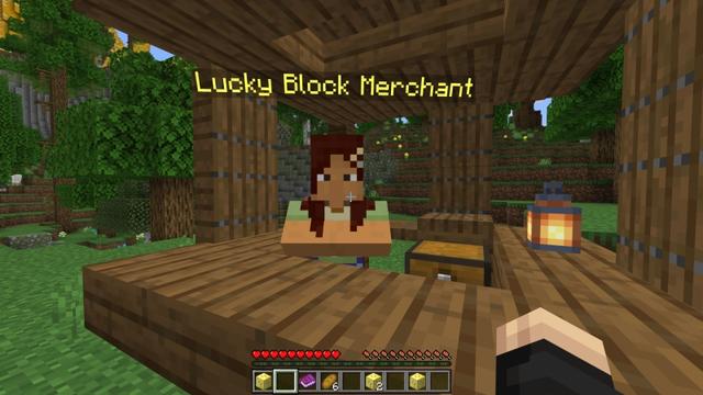 Screenshot of the Minecraft Bedrock Marketplace product Lucky Blocks created by Fall Studios.