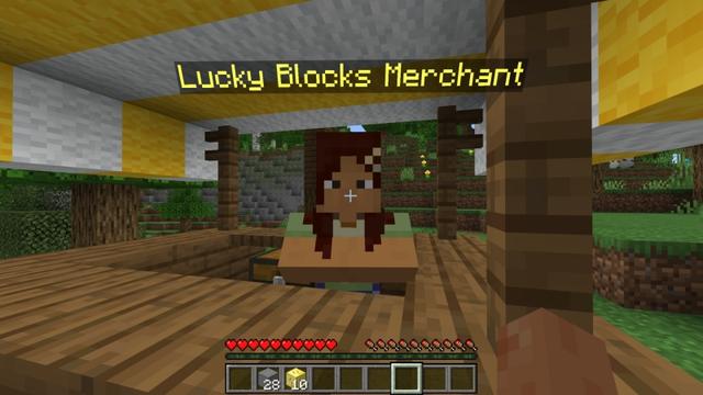Screenshot of the Minecraft Bedrock Marketplace product Lucky Blocks created by Fall Studios.