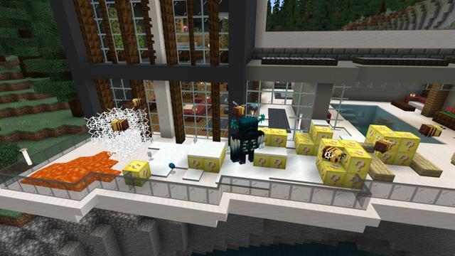 Screenshot of the Minecraft Bedrock Marketplace product Lucky Blocks created by Fall Studios.