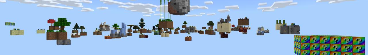 Panorama of the Minecraft Bedrock Marketplace product Lucky Rainbow Skyblock created by Fall Studios.