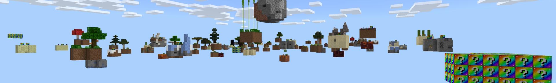 Panorama of the Minecraft Bedrock Marketplace product Lucky Rainbow Skyblock created by Fall Studios.