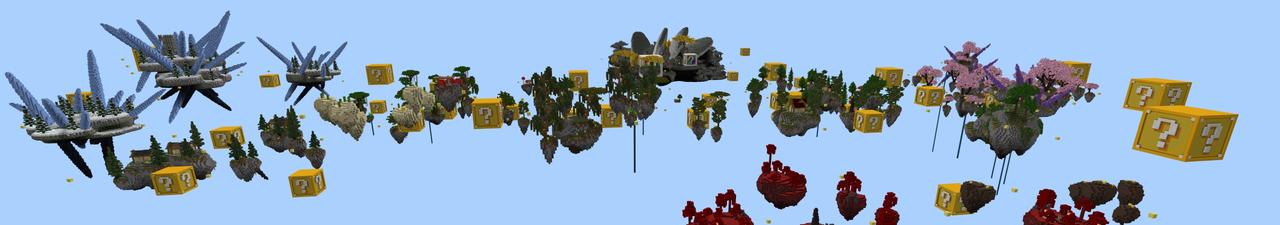 Panorama of the Minecraft Bedrock Marketplace product Lucky Sky Block created by Fall Studios.