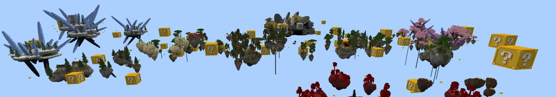 Panorama of the Minecraft Bedrock Marketplace product Lucky Sky Block created by Fall Studios.