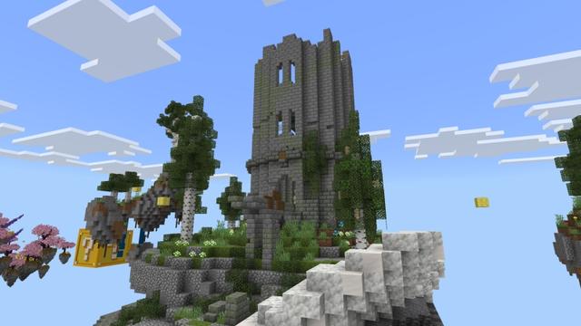Screenshot of the Minecraft Bedrock Marketplace product Lucky Sky Block created by Fall Studios.