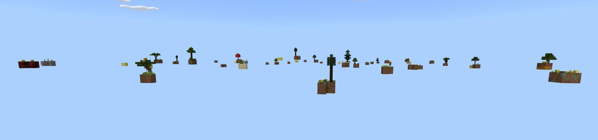 Panorama of the Minecraft Bedrock Marketplace product Lucky Skyblock Challenge created by Fall Studios.