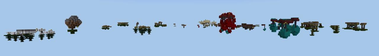 Panorama of the Minecraft Bedrock Marketplace product Lucky Skyblock Upside Down created by Fall Studios.