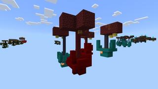 Screenshot of the Minecraft Bedrock Marketplace product Lucky Skyblock Upside Down created by Fall Studios.