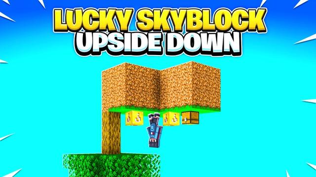 Thumbnail of the Minecraft Bedrock Marketplace product Lucky Skyblock Upside Down created by Fall Studios.