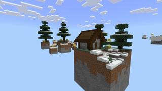 Screenshot of the Minecraft Bedrock Marketplace product Lucky Winter Skyblock created by Fall Studios.