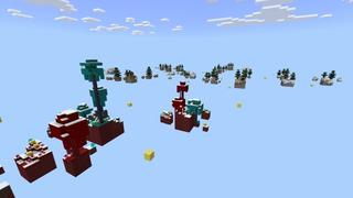 Screenshot of the Minecraft Bedrock Marketplace product Lucky Winter Skyblock created by Fall Studios.
