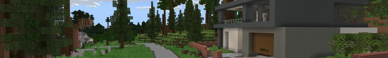 Panorama of the Minecraft Bedrock Marketplace product Luxury Mansion created by Fall Studios.