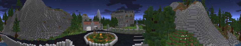 Panorama of the Minecraft Bedrock Marketplace product Mansion of Horrors! created by Fall Studios.