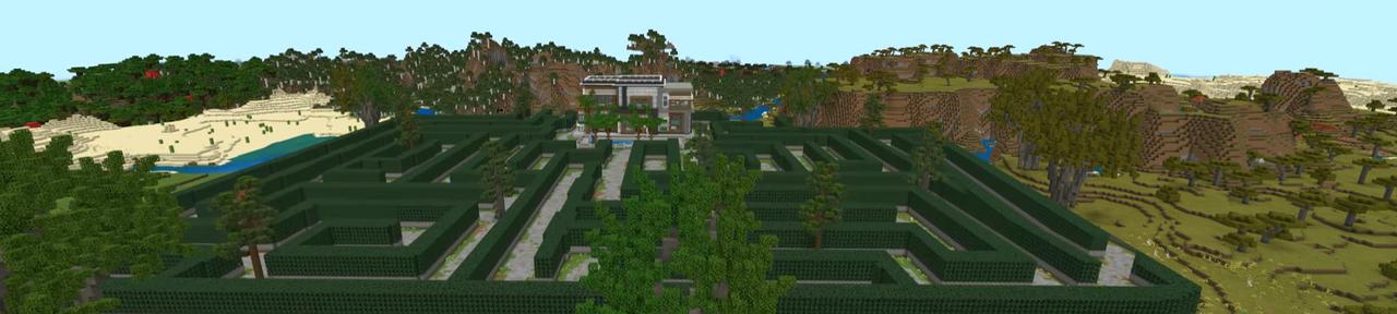 Panorama of the Minecraft Bedrock Marketplace product Maze Millionaire Mansion created by Fall Studios.