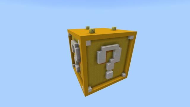 Screenshot of the Minecraft Bedrock Marketplace product Mega Lucky Block Skyblock created by Fall Studios.