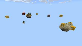 Screenshot of the Minecraft Bedrock Marketplace product Mega Lucky Block Skyblock created by Fall Studios.