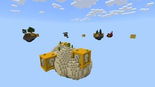 Screenshot of the Minecraft Bedrock Marketplace product Mega Lucky Block Skyblock created by Fall Studios.