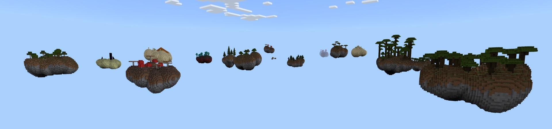 Panorama of the Minecraft Bedrock Marketplace product Mega One Block created by Fall Studios.