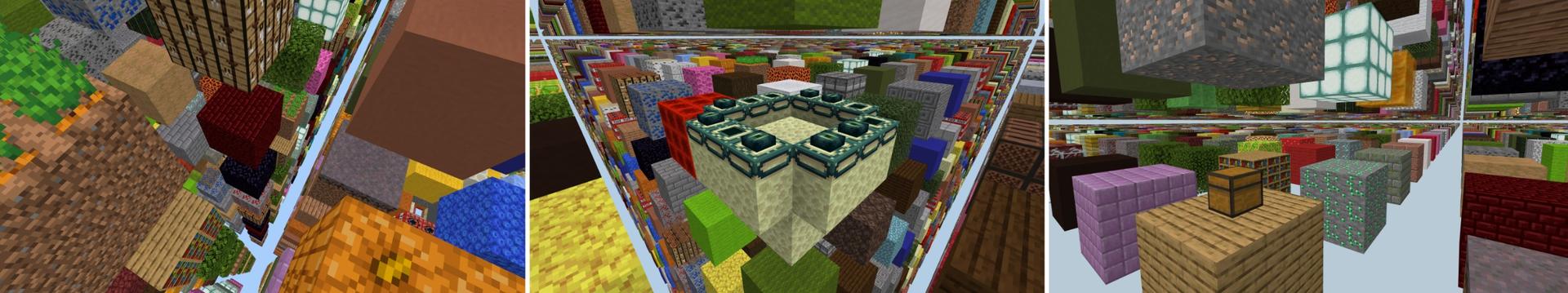 Panorama of the Minecraft Bedrock Marketplace product Mega Sky Grid created by Fall Studios.