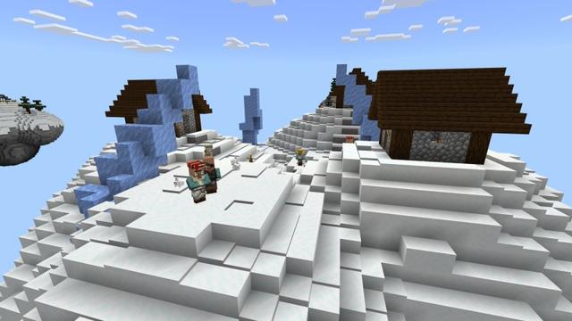 Screenshot of the Minecraft Bedrock Marketplace product Mega Winter Skyblock created by Fall Studios.