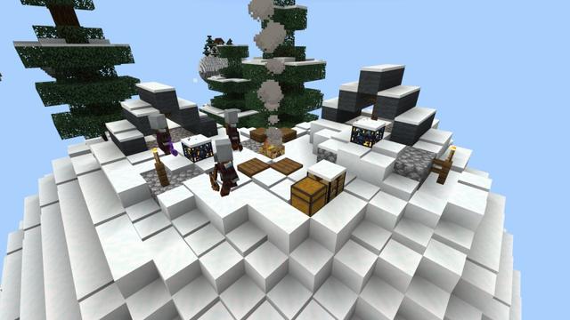 Screenshot of the Minecraft Bedrock Marketplace product Mega Winter Skyblock created by Fall Studios.