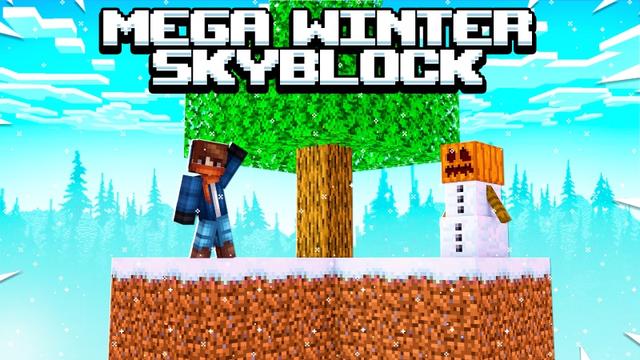 Thumbnail of the Minecraft Bedrock Marketplace product Mega Winter Skyblock created by Fall Studios.
