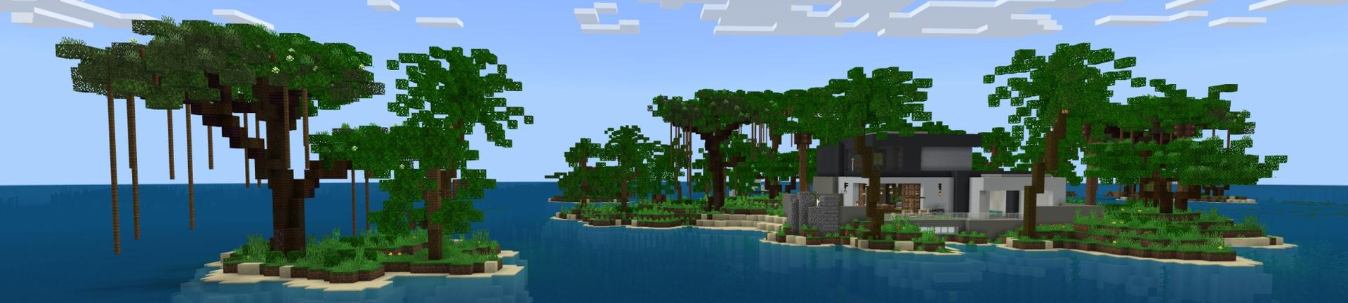 Panorama of the Minecraft Bedrock Marketplace product Millionaire Hacker Mansion created by Fall Studios.