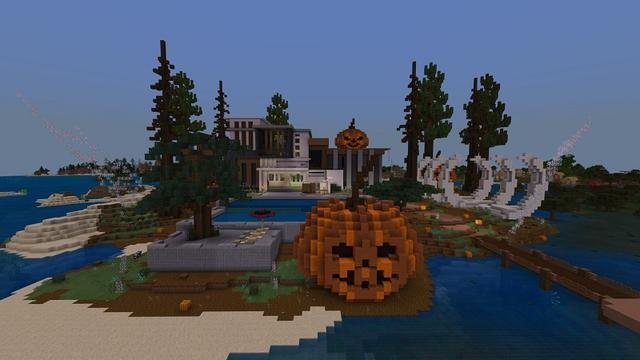 Screenshot of the Minecraft Bedrock Marketplace product Millionaire Halloween Mansion created by Fall Studios.