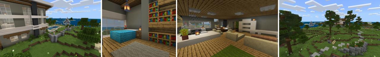 Panorama of the Minecraft Bedrock Marketplace product Millionaire Mansion created by Fall Studios.