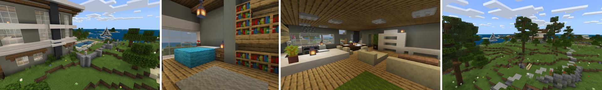 Panorama of the Minecraft Bedrock Marketplace product Millionaire Mansion created by Fall Studios.