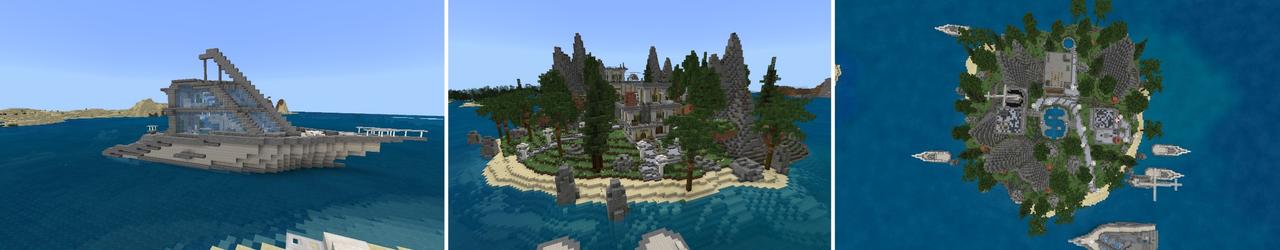 Panorama of the Minecraft Bedrock Marketplace product Millionaire Private Island created by Fall Studios.