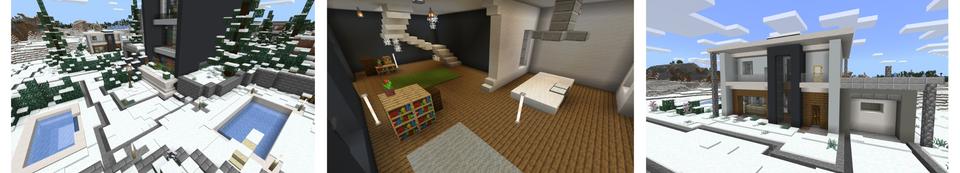 Panorama of the Minecraft Bedrock Marketplace product Millionaire Winter Mansion created by Fall Studios.