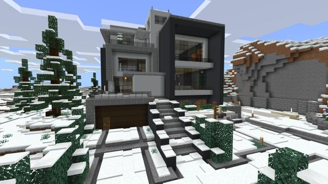 Screenshot of the Minecraft Bedrock Marketplace product Millionaire Winter Mansion created by Fall Studios.