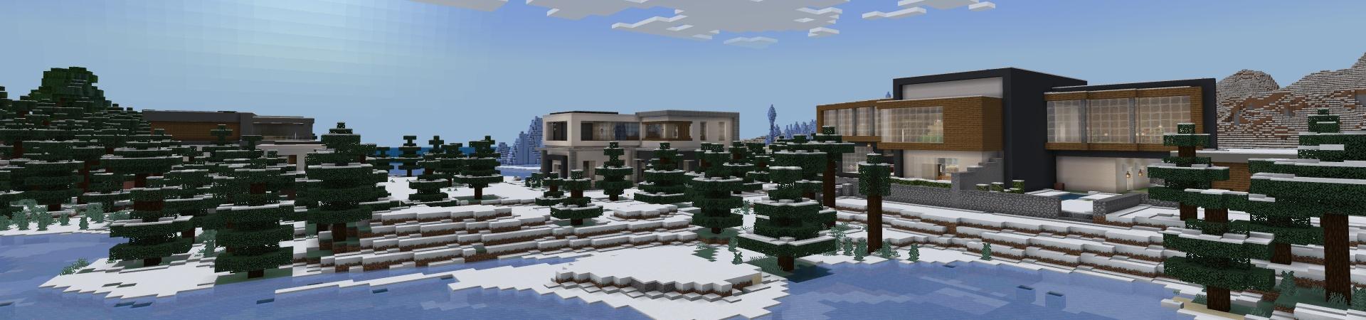 Panorama of the Minecraft Bedrock Marketplace product Millionaire Winter Mansions created by Fall Studios.
