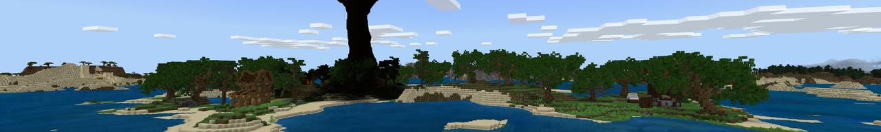 Panorama of the Minecraft Bedrock Marketplace product Mystical Tree Island created by Fall Studios.