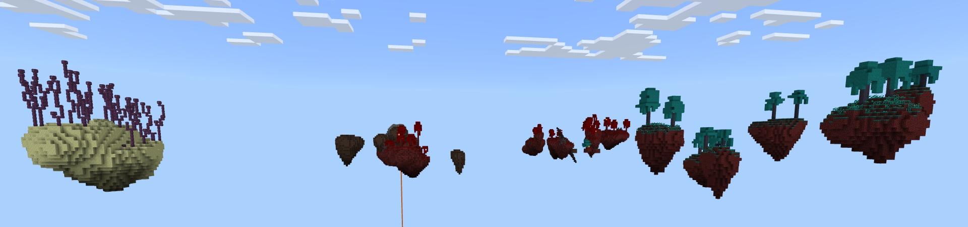 Panorama of the Minecraft Bedrock Marketplace product Nether One Block created by Fall Studios.