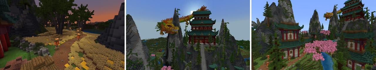 Panorama of the Minecraft Bedrock Marketplace product Ninja Base created by Fall Studios.