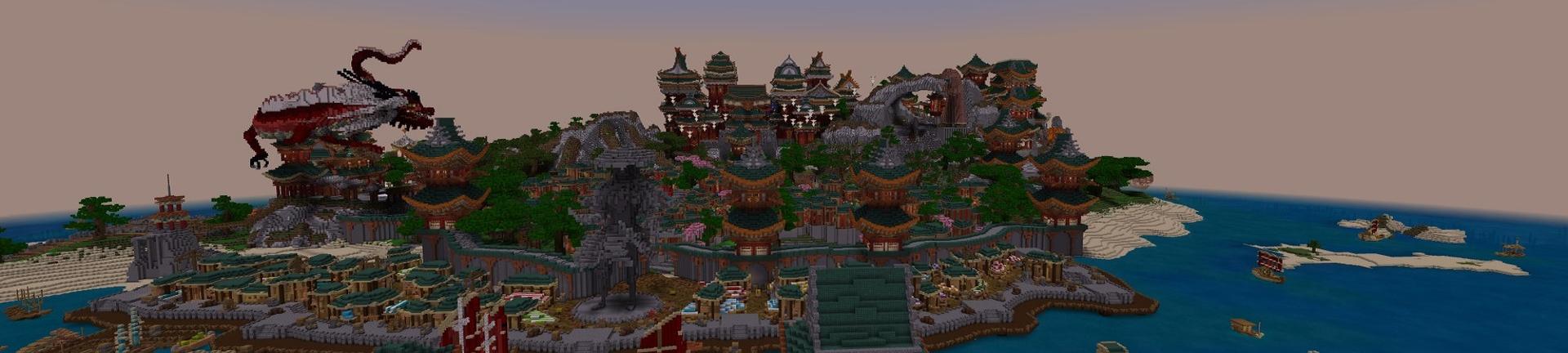 Panorama of the Minecraft Bedrock Marketplace product Ninja City created by Fall Studios.
