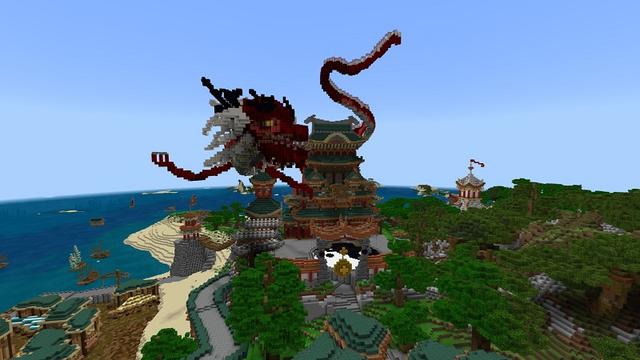 Screenshot of the Minecraft Bedrock Marketplace product Ninja City created by Fall Studios.