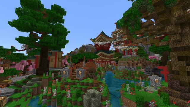 Screenshot of the Minecraft Bedrock Marketplace product Ninja City created by Fall Studios.