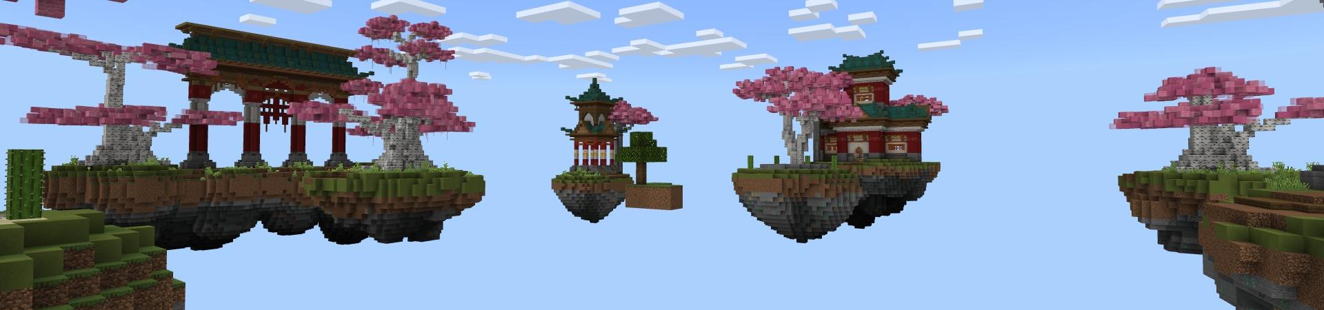 Panorama of the Minecraft Bedrock Marketplace product Ninja Skyblock created by Fall Studios.