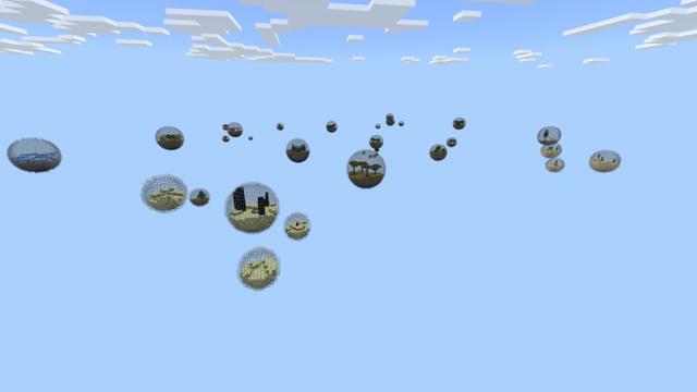 Screenshot of the Minecraft Bedrock Marketplace product One Block Bubbles created by Fall Studios.