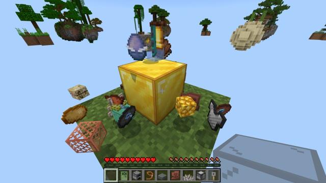 Screenshot of the Minecraft Bedrock Marketplace product One Block Hacker Tools created by Fall Studios.