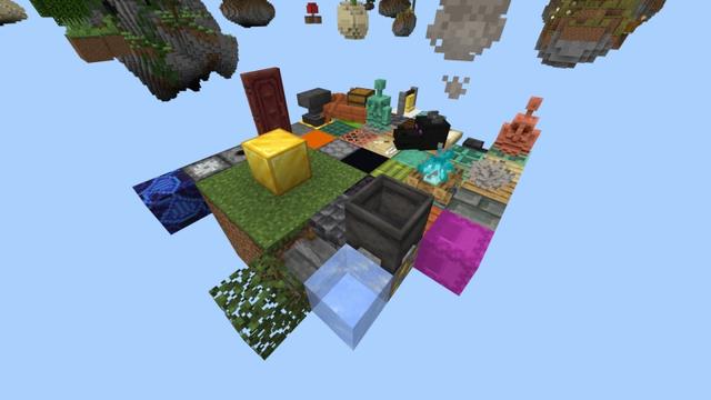 Screenshot of the Minecraft Bedrock Marketplace product One Block Hacker Tools created by Fall Studios.